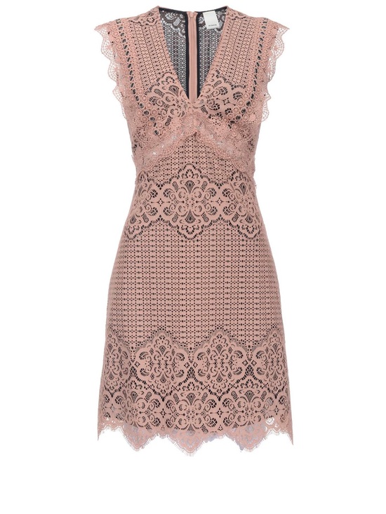 Pinko Dresses & Skirts - Pinko Fall 2019Collection Lace Mini Dress Dusty Blush Pink Mauve Medium Designer